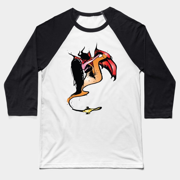 dancing with  the devil Baseball T-Shirt by lazykitty